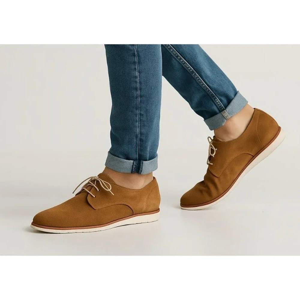 Nisolo Lightweight Flex Derby Mens Size 9 Tan Suede Leather MF-0031